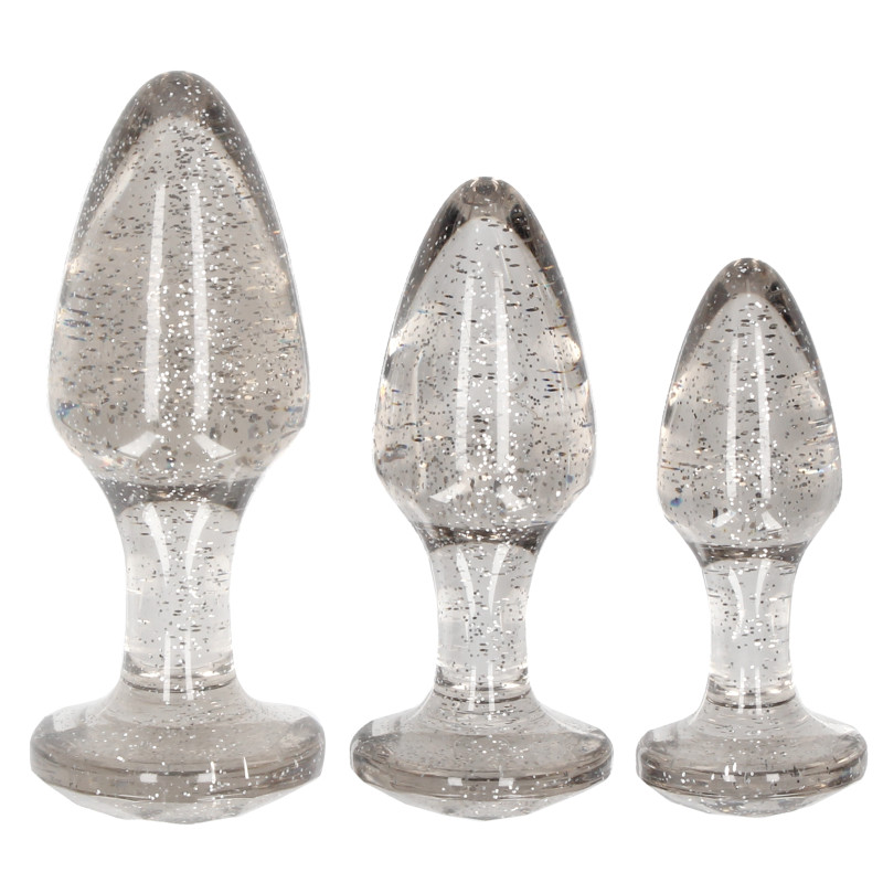 Ouch! Lot de 3 plugs Glitter Argentés